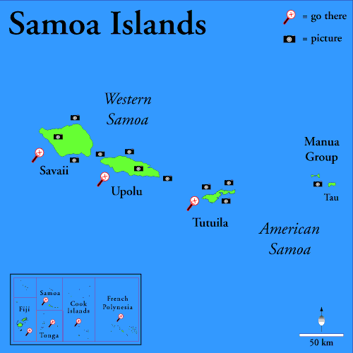 samoa islands map